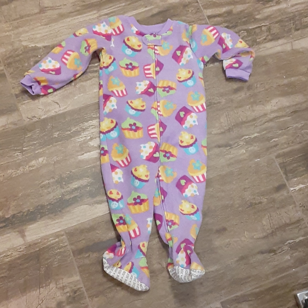 Joe Boxer size 2T fleece footie cupcake pajamas